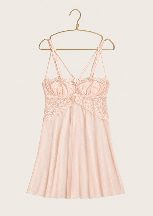 Babydoll: Shoulder Strap Underwire Balconette Lace Bra Toul Babydoll