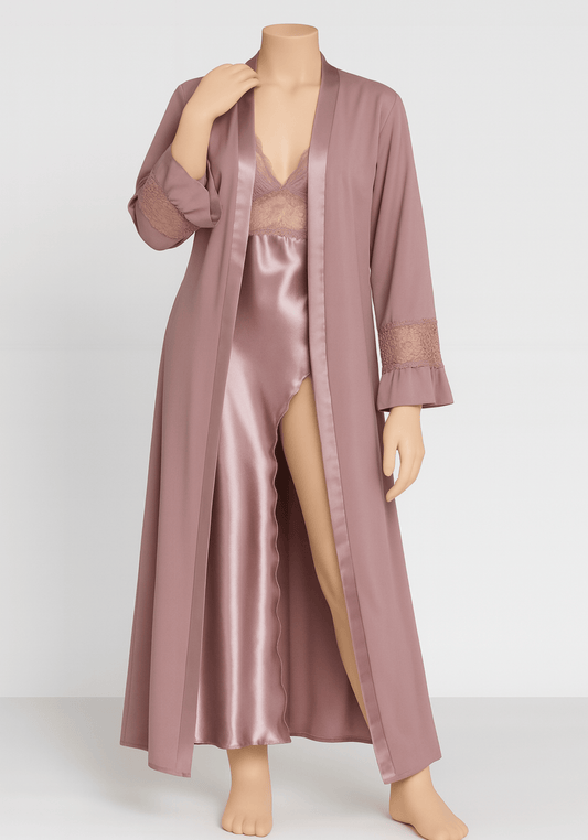 Bridal Long Satin Robe Set