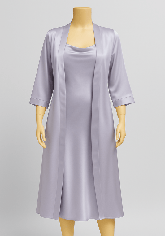 LNGR Satin Long Robe Set