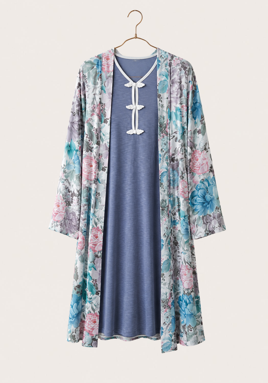 Maternal 2 Piece Short Robe And Short Nighty Set