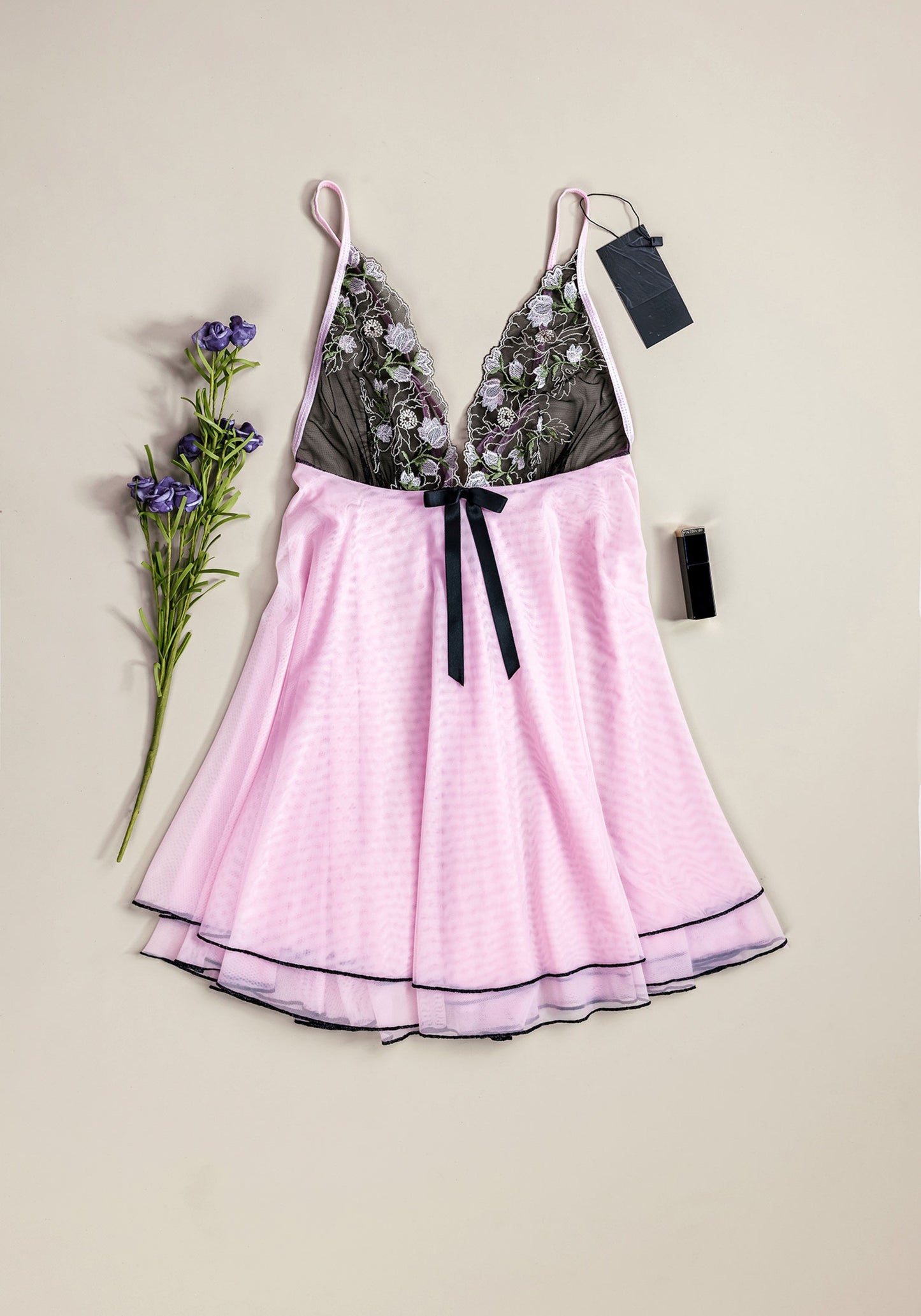 Babydoll: Shoulder Strap Lace Bra Toullele Babydoll