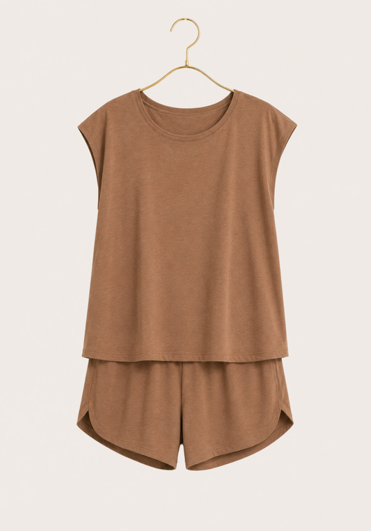Viscose Lycra Short Sleeve Top And Short Set