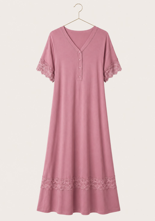 Maternal Short Sleeve Long Nighty