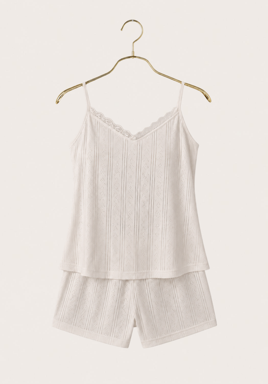 Shoulder Strap Cotton Top And Short Set