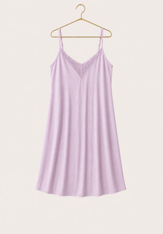 Modal Nighty: Shoulder Strap V-Lace Nighty