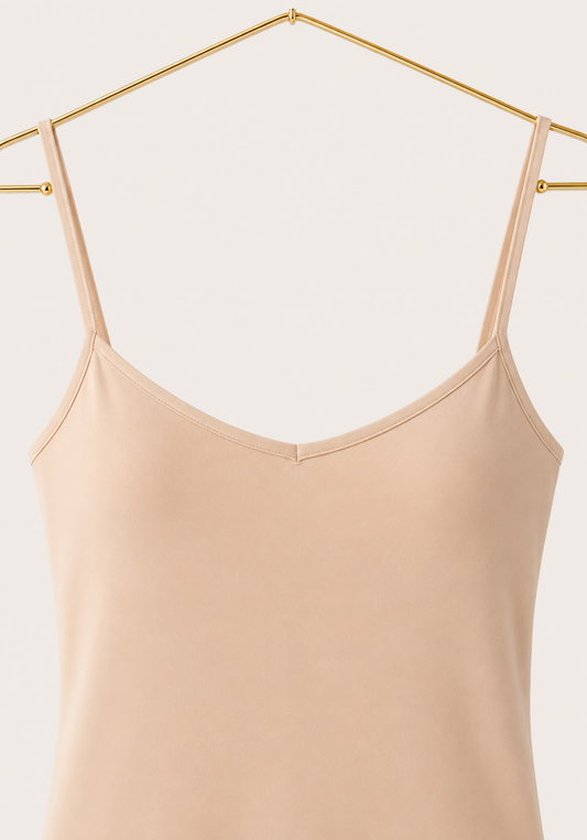Underdress: Basic Plain Shoulder Strap Short Jupon Nighty (80% Polyamide 20% Lycra)