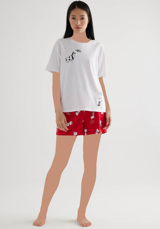 Cotton Short Sleeve Top And Short Set