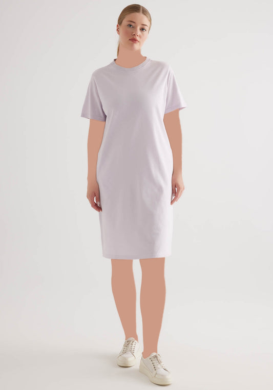 فستان بيكيه قطني بأكمام قصيرة وجيب مقاس كبير