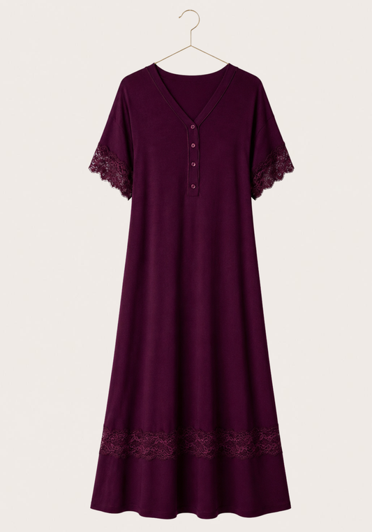 Maternal Short Sleeve Long Nighty