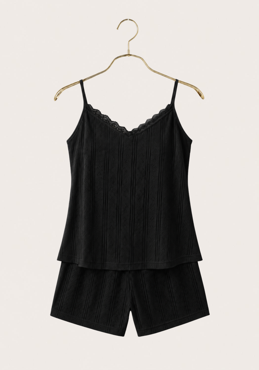 Shoulder Strap Cotton Top And Short Set