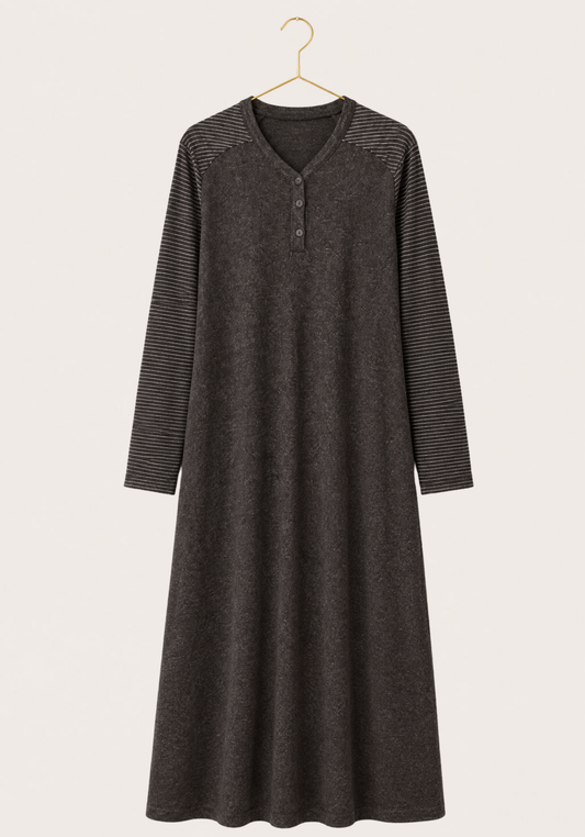 Long Sleeve Soft Touch Long Gown