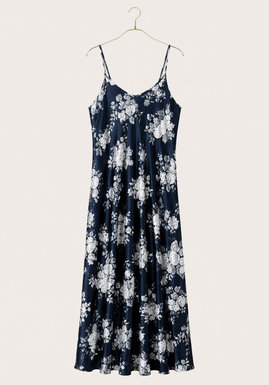 Satin Long Printed Nighty