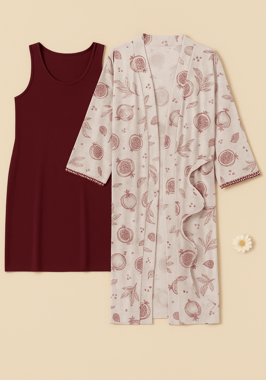 طقم ملابس نوم ورداء من S&L