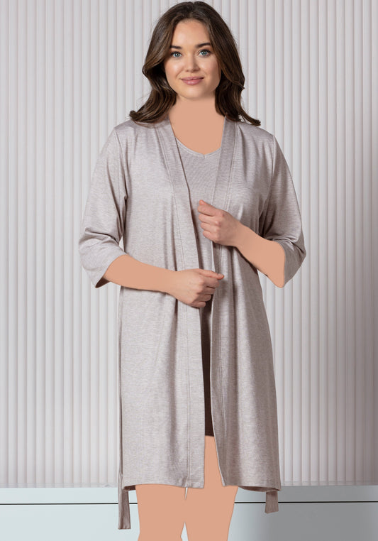 Plus Size Short Nighty And Robe Set