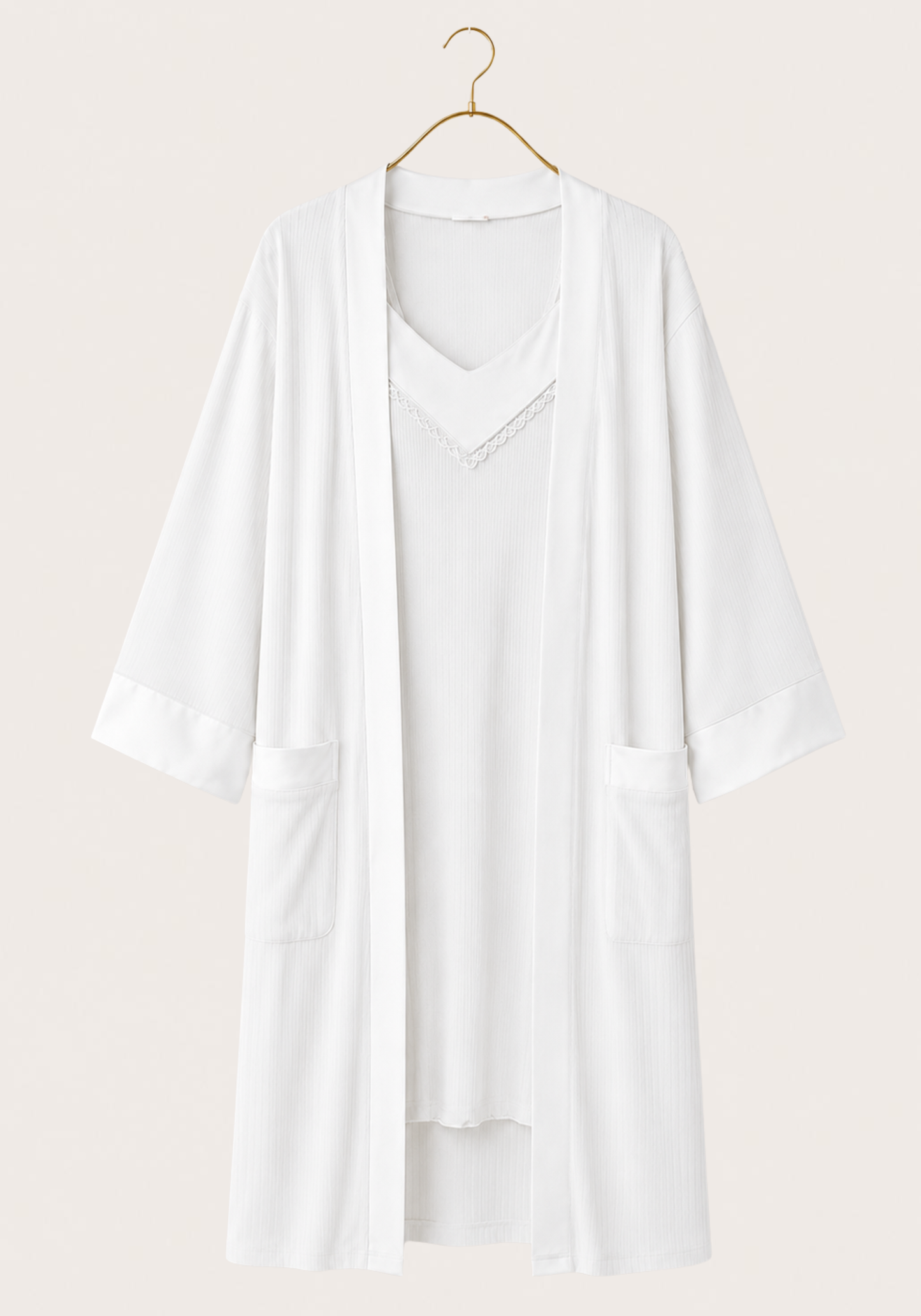 Viscose 2 Piece Robe Nightgown Set