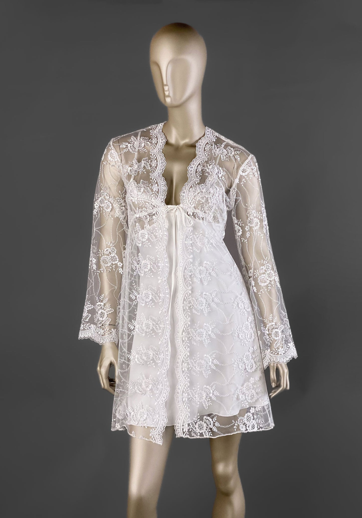 LNGR Bridal Short Robe Set