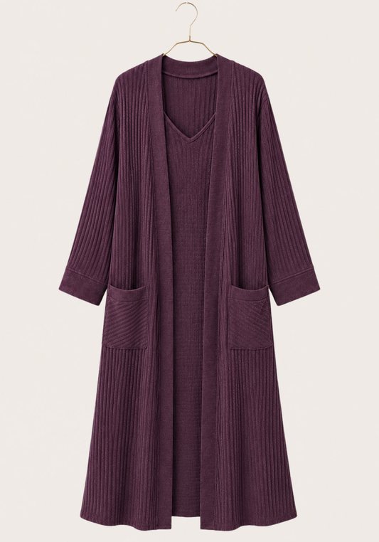 Jacquard 2 Piece Robe Night Gown Set