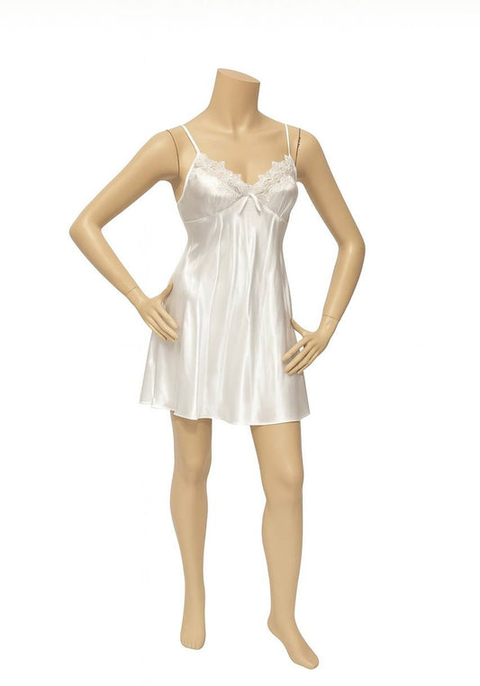 Bridal Short Night Gown And Robe Set With Lace