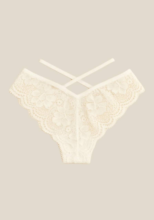 Front Back X-Strap V-Lace Panties