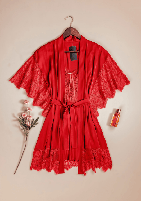 LNGR Satin Robe Set
