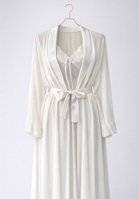 Bridal Satin Long Robe Set
