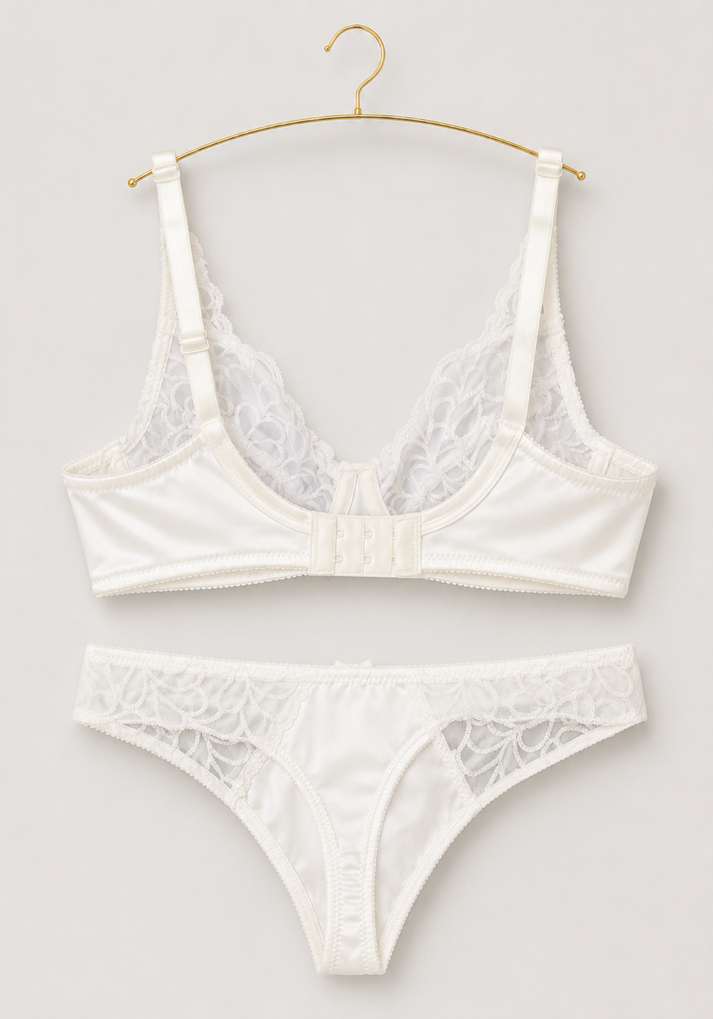 Bridal Bra Set: Full Dantel Cup Bra And Panty With Dantel Detail