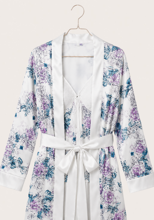 Satin 3 Pieces Printed Pajama