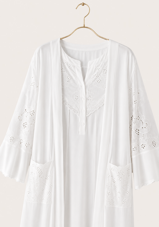 Maternal 2 Piece Cotton Robe And Nighty Set
