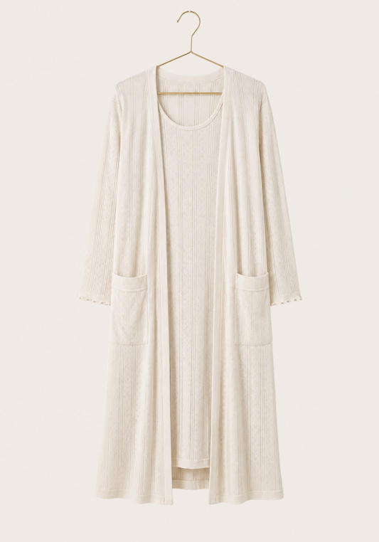Maternal 2 Piece Cotton Robe And Nighty Set