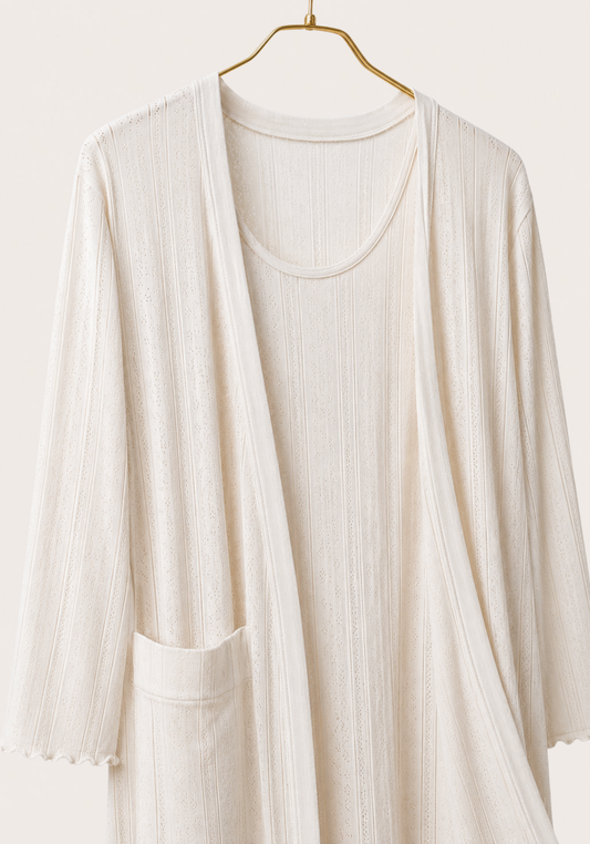 Maternal 2 Piece Cotton Robe And Nighty Set