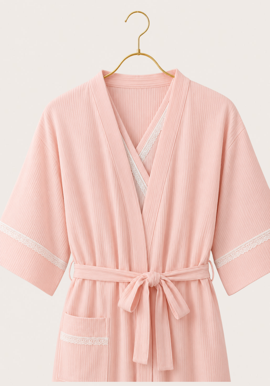 Maternal 3 Pieces Set: Pajamas With Long Robe