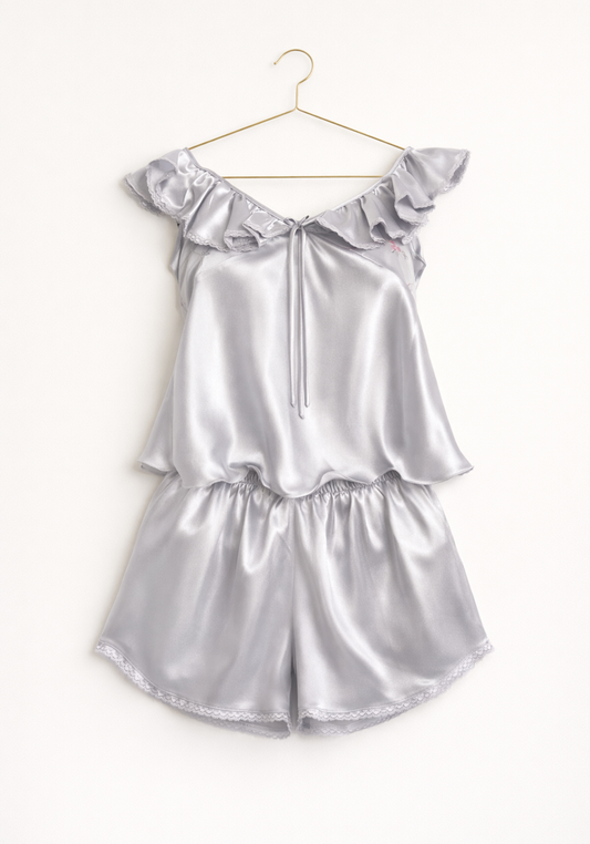 Satin Short Set: Top And Shorts