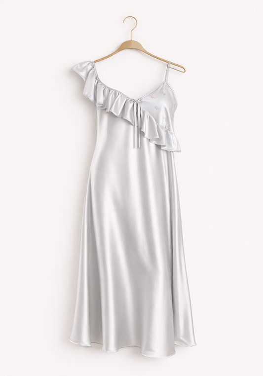 Satin Sleeveless Long Gown