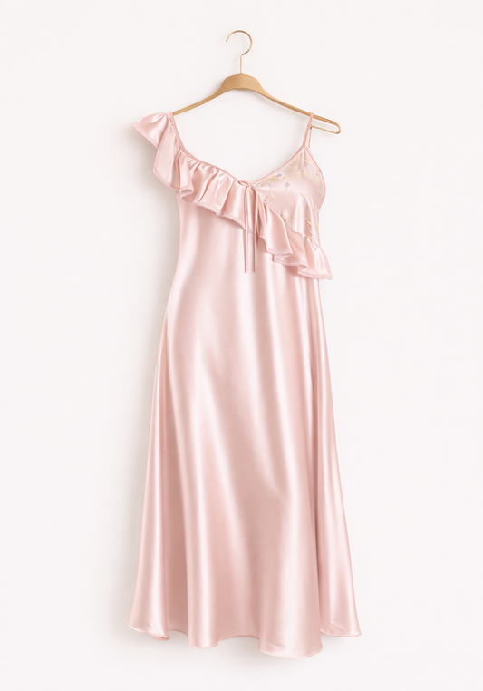 Satin Sleeveless Long Gown