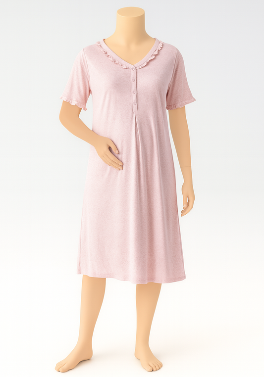 قميص نوم قصير الأكمام للأمهات