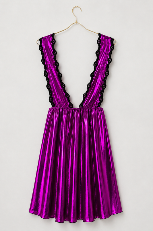 Short Nighty: Disko Sleeveless V Front And Back Opening Short Nighty