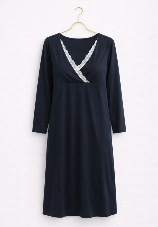 Maternal Long Sleeves Short Nighty