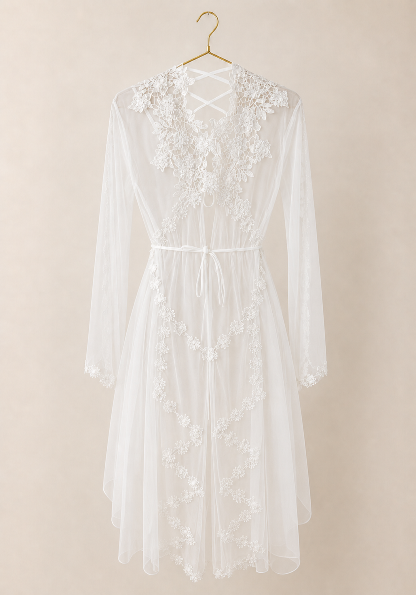 Bridal Short Night Gown And Robe Set With Lace