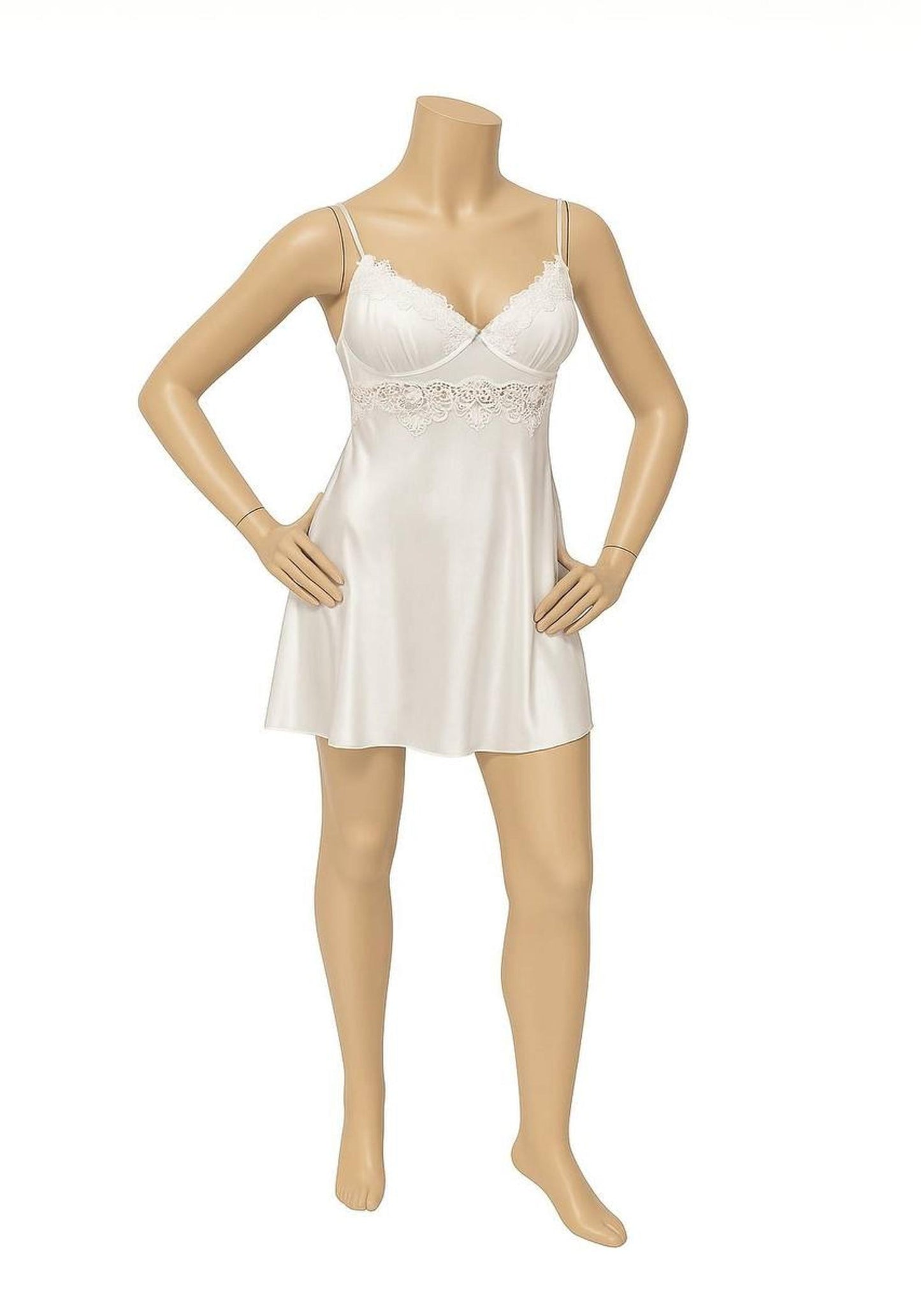 Bridal Short Night Gown And Robe Set With Lace