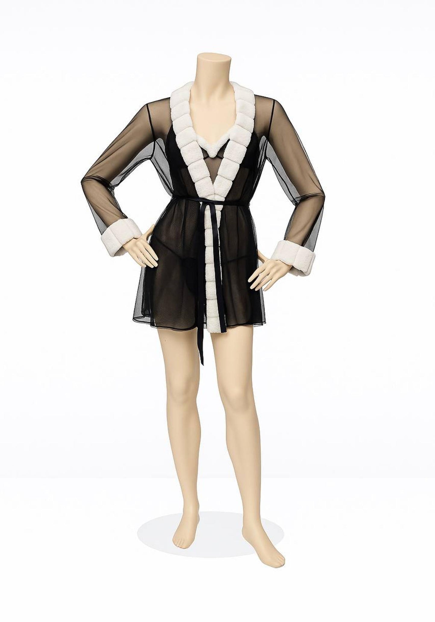 Bridal Short Night Gown And Robe Set With Lace