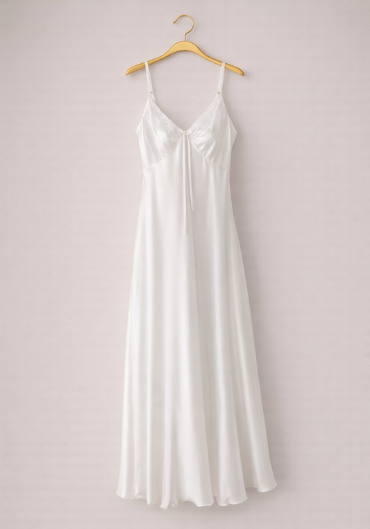 Bridal Schiffon Satin Long Robe Set