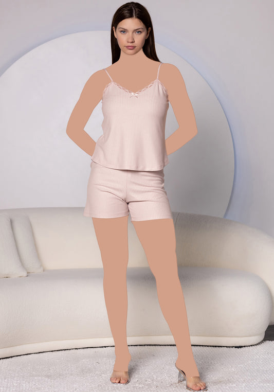 Chords Sleeveless Short Set