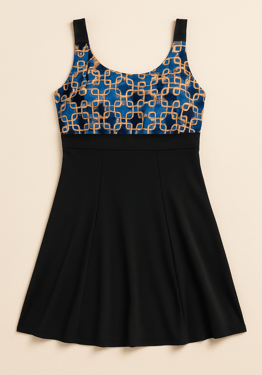 بدلة سباحة باللونين الأسود والأخضر من OCC