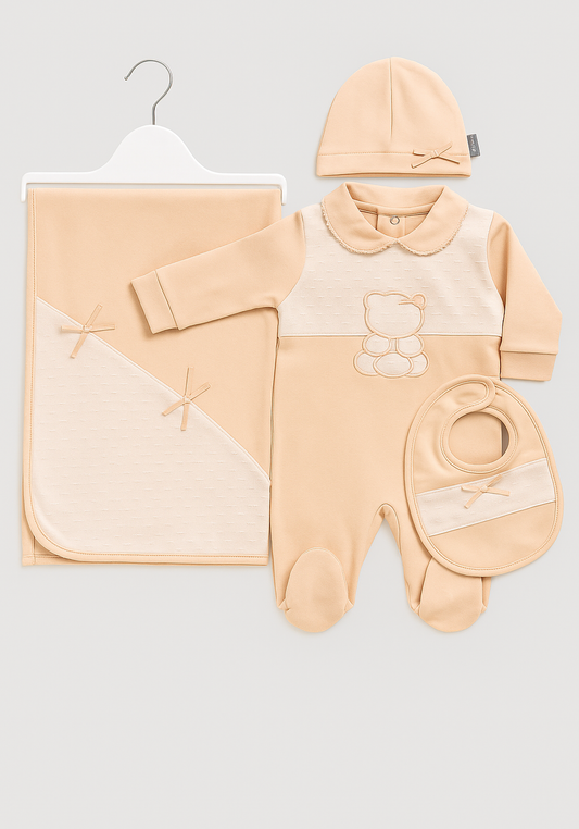 Baby Set Of 4: Romper, Cap, Banner, Blanket