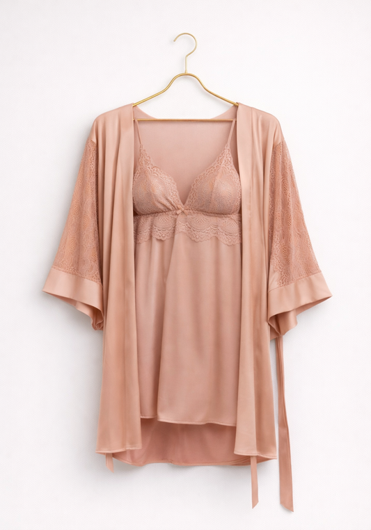 LNGR Satin Robe Set