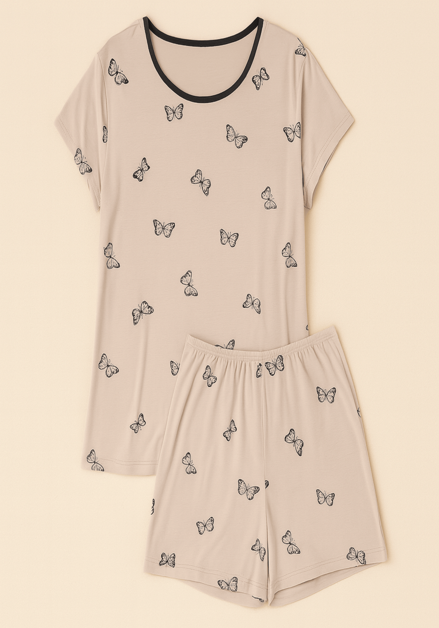 Short Sleeve Top With Short Set