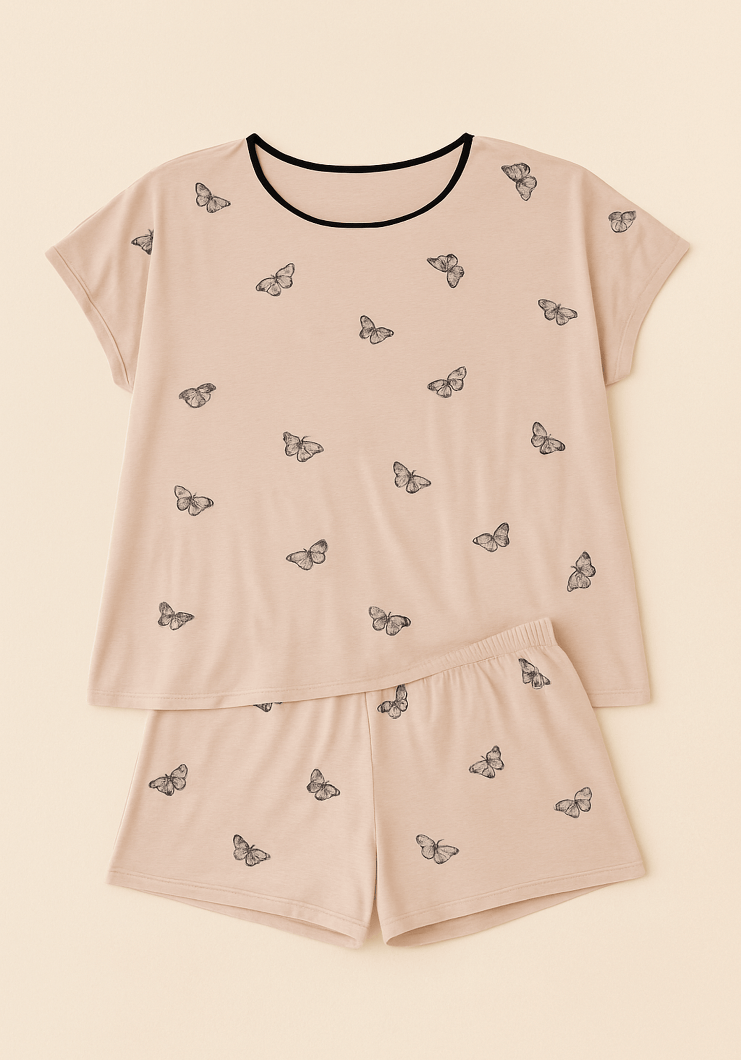 Short Sleeve Top With Short Set