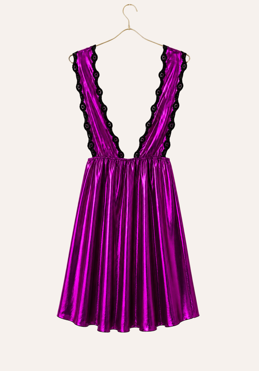 Short Nighty: Disko Sleeveless V Front And Back Opening Short Nighty