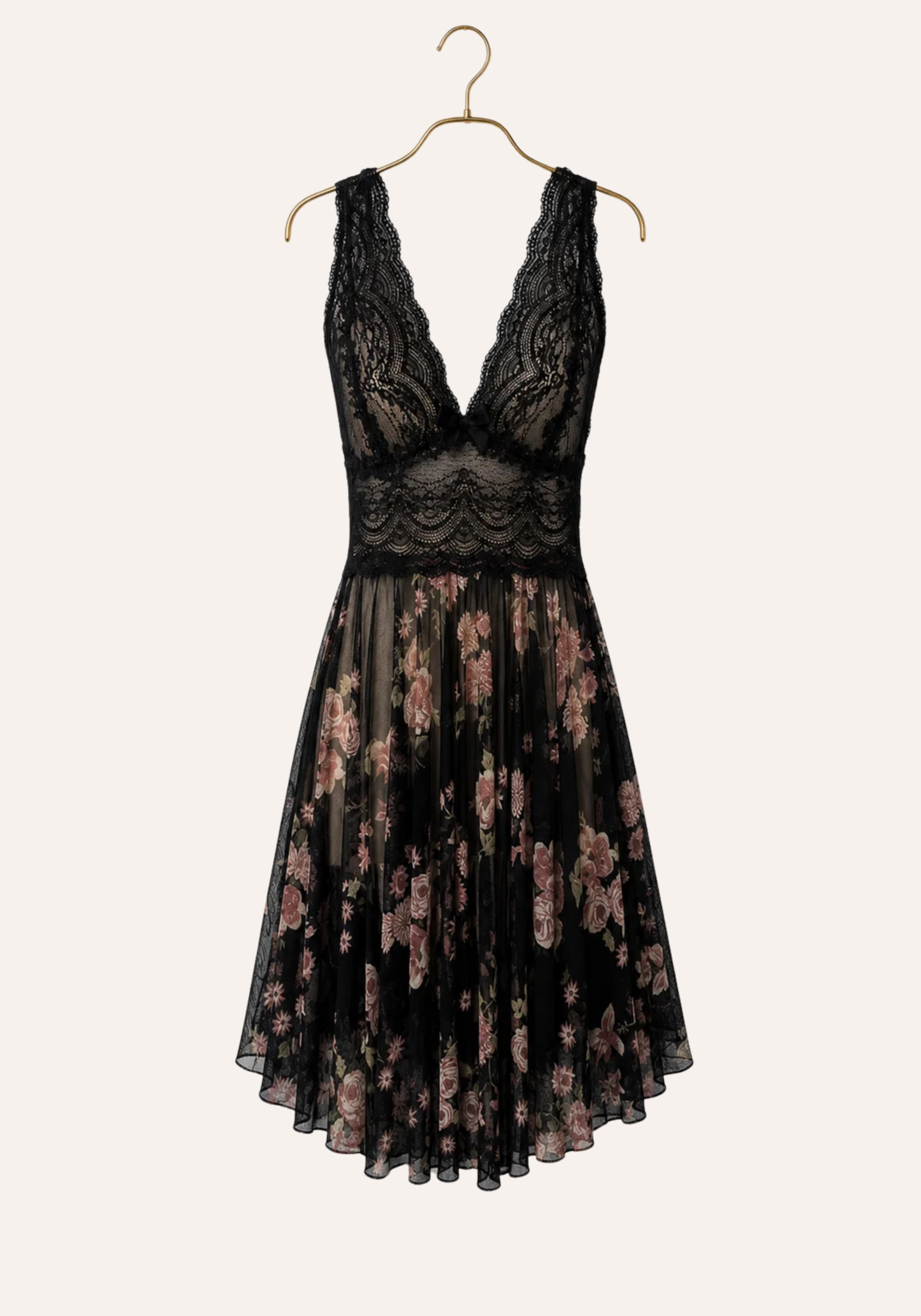 Babydoll: Soft Cup Printed Satin Babydoll With Dantel In The Front And Back