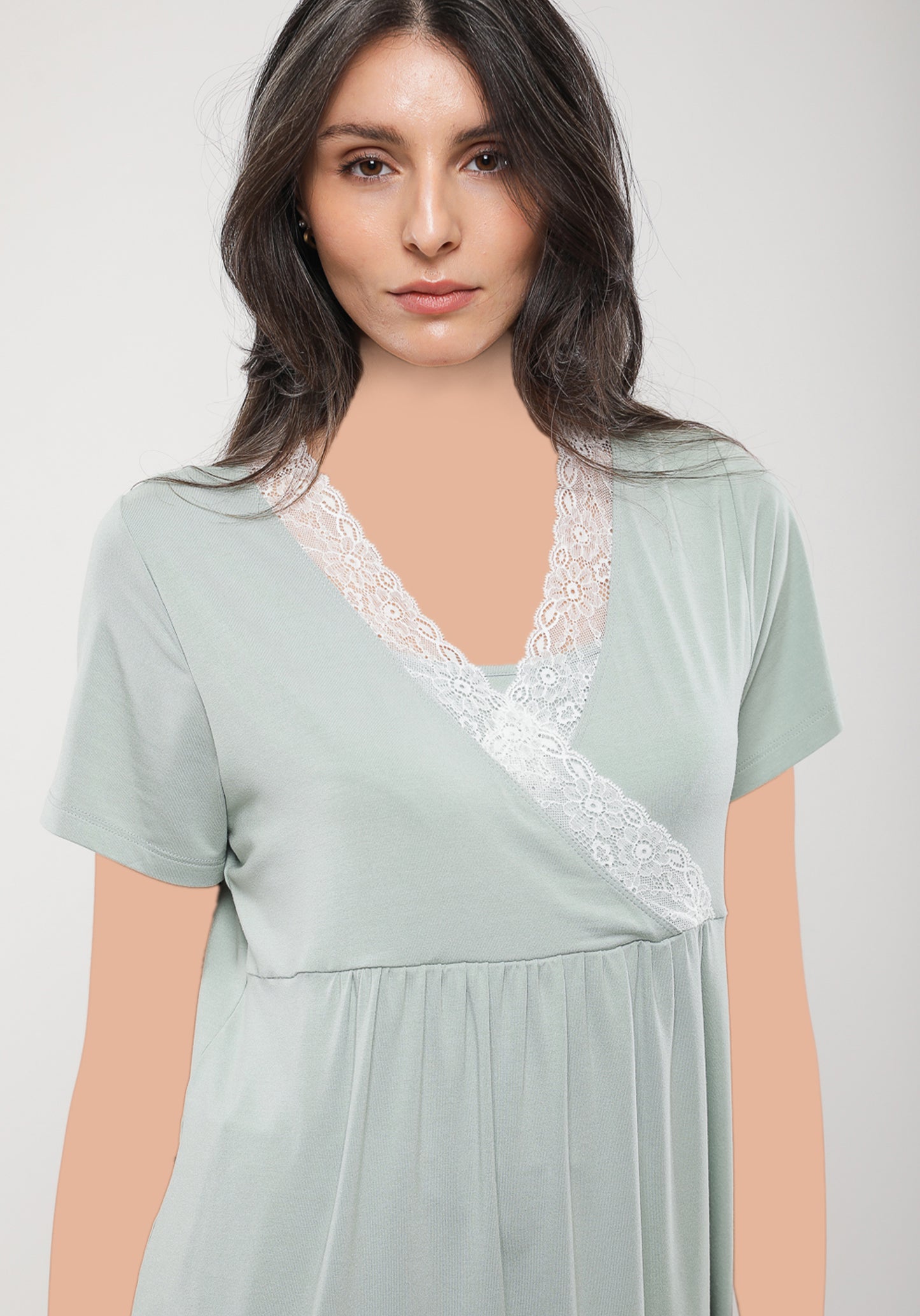 Maternal Short Sleeve Top And Printed Pant Pajamas